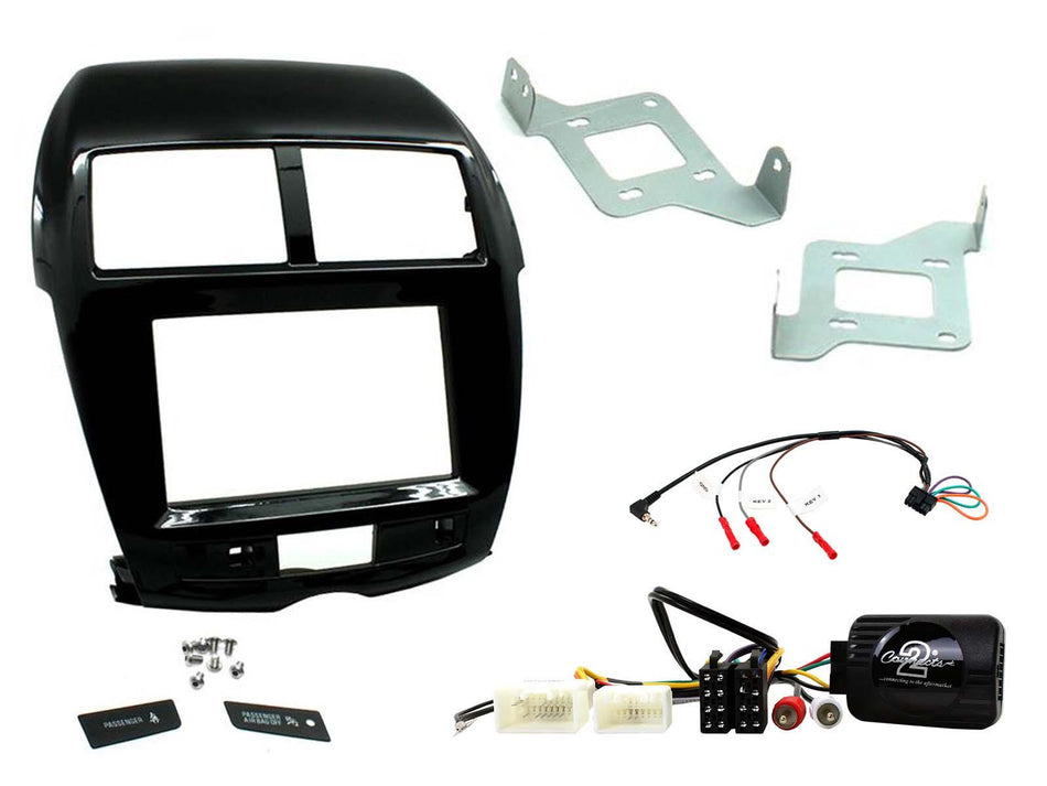 Connects2 CTKMT10 Mitsubishi ASX 2014> Non Amplified Black/Silver Double DIN Radio Installation Kit