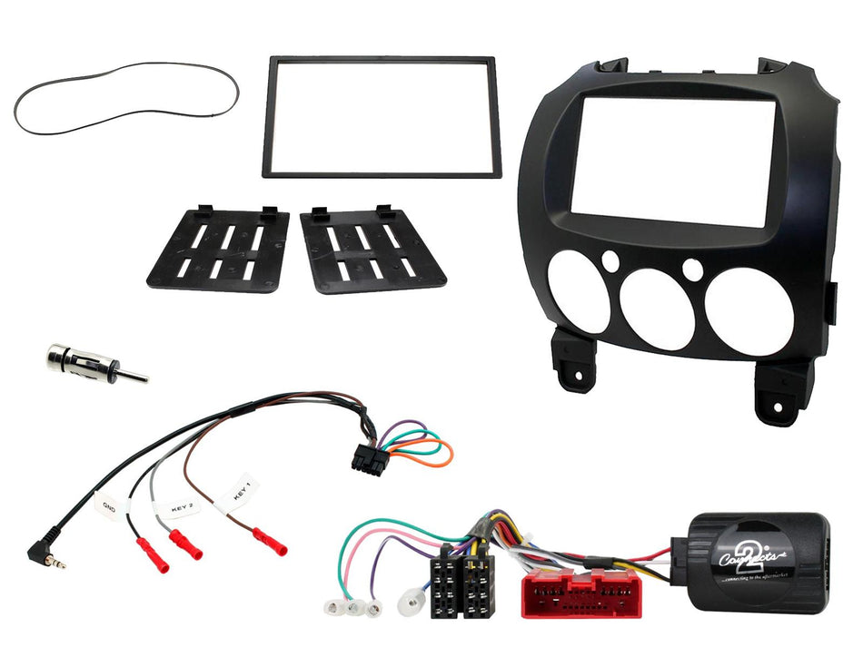 Connects2 CTKMZ08 Mazda 2 2008> Black Double DIN Radio Installation Kit