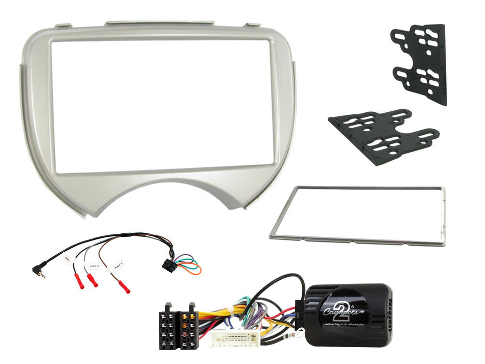 Connects2 CTKNS02 Nissan Micra 2011> 2014 Silver Double DIN Installation Kit