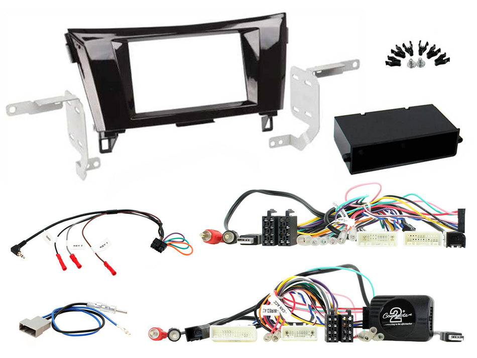 Connects2 CTKNS04 Nissan Qashqai Visia 2014> Black Double DIN Installation Kit