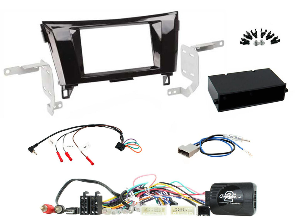 Connects2 CTKNS05 Nissan Qashqai X-Trail 2014> Black Double DIN Installation Kit