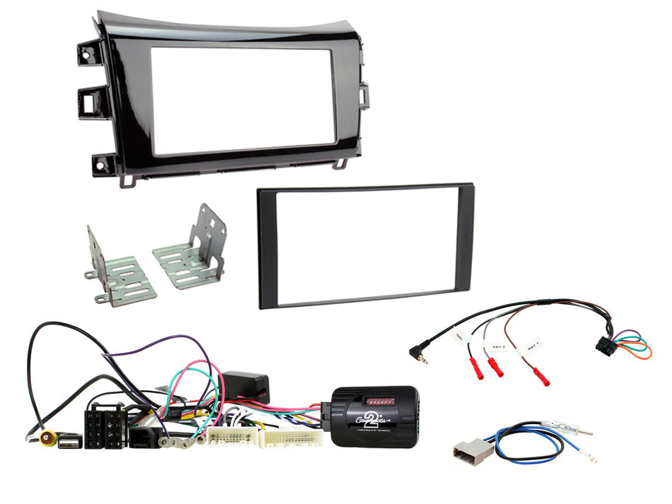 Connects2 CTKNS10 Nissan Navara Visia Model 2015> Gloss Black Double DIN Installation Kit