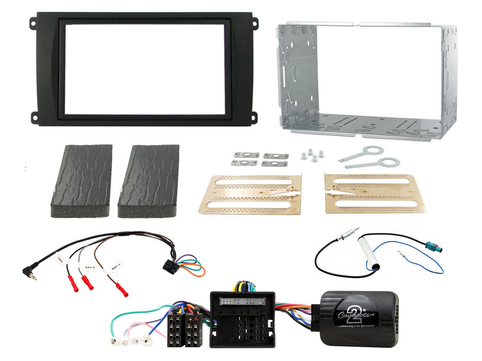 Connects2 CTKPO01 Porsche Cayenne 2007> 2010 Non Amplified Black Double DIN Fitting Kit