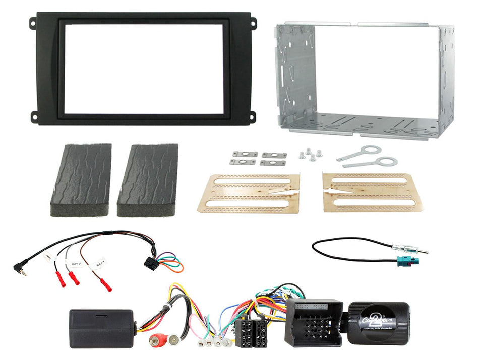 Connects2 CTKPO03 Porsche Cayenne 2007> 2010 Fibre Amp Black Double DIN Facia Installation Kit