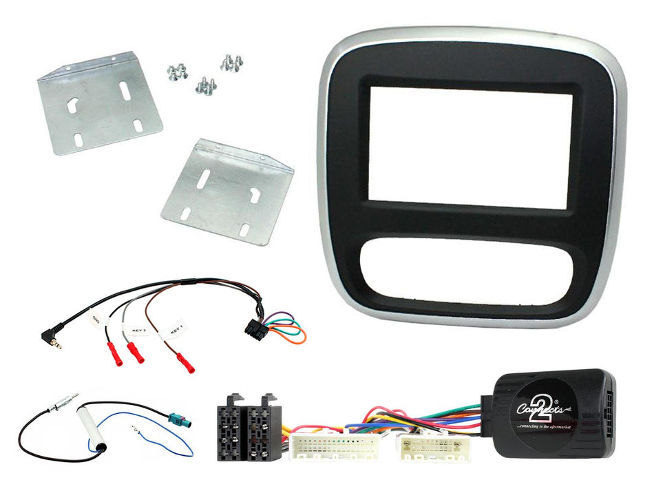 Connects2 CTKRT07 Renault Trafic 2015> Black/Silver Double DIN Radio Installation Kit