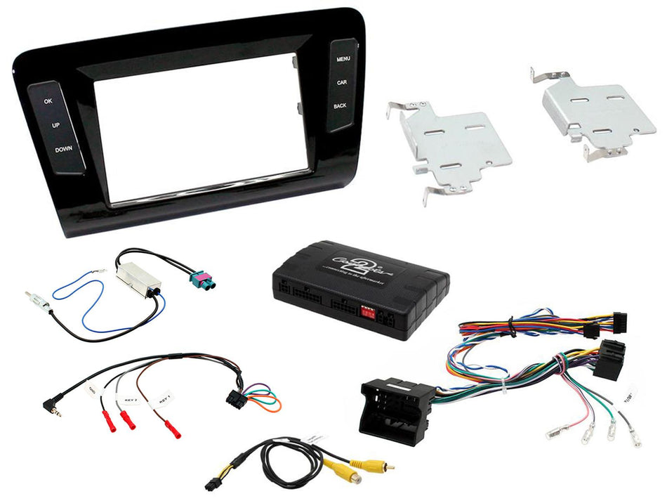 Connects2 CTKSK04 Skoda Octavia 2014> White Illumination Black Double DIN Radio Installation Kit