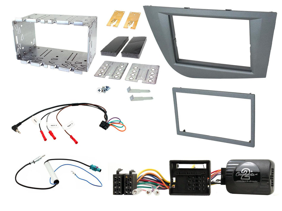 Connects2 CTKST06 SEAT Leon 2005> 2012 Ona Silver Double DIN Stereo Fitting Kit