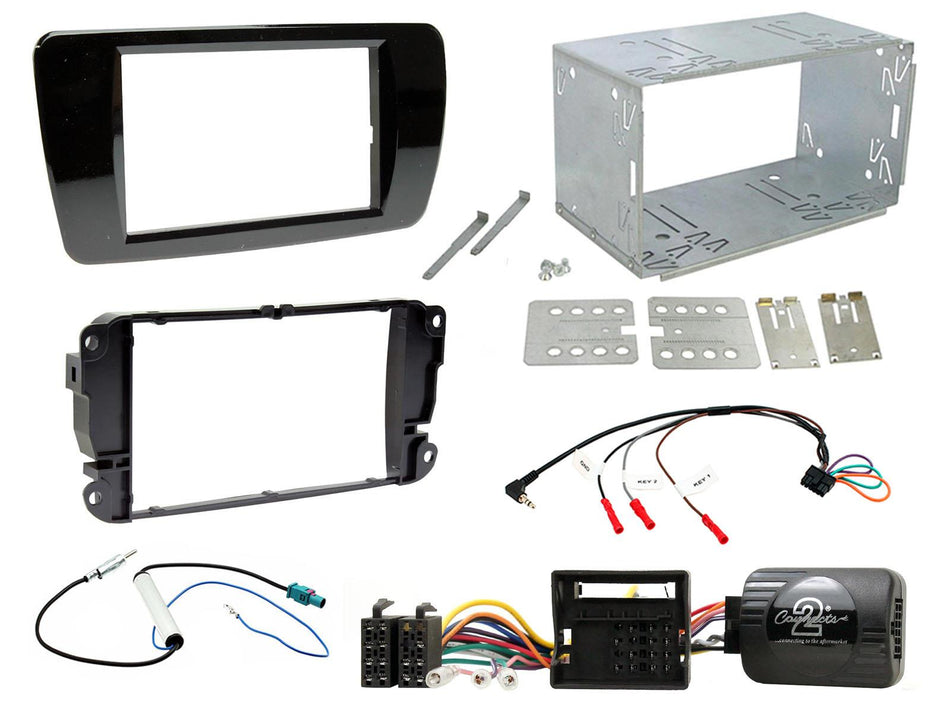 Connects2 CTKST09 SEAT Ibiza 2008> 2014 Piano Black Double DIN Facia Installation Kit