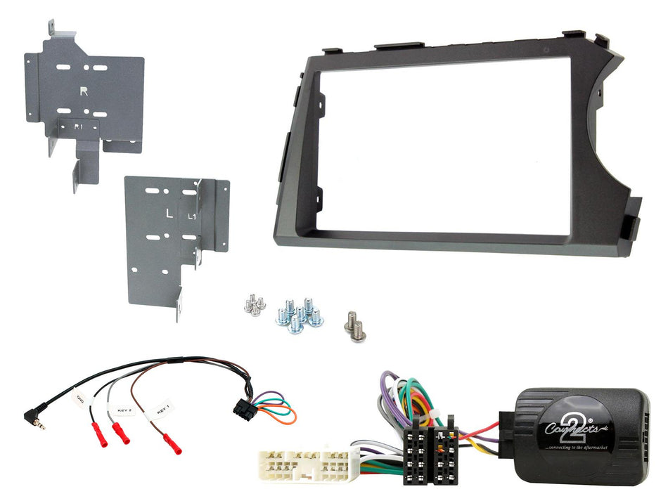 Connects2 CTKSY01 SsangYong Korando Sport 2012> Black Double DIN Radio Installation Kit