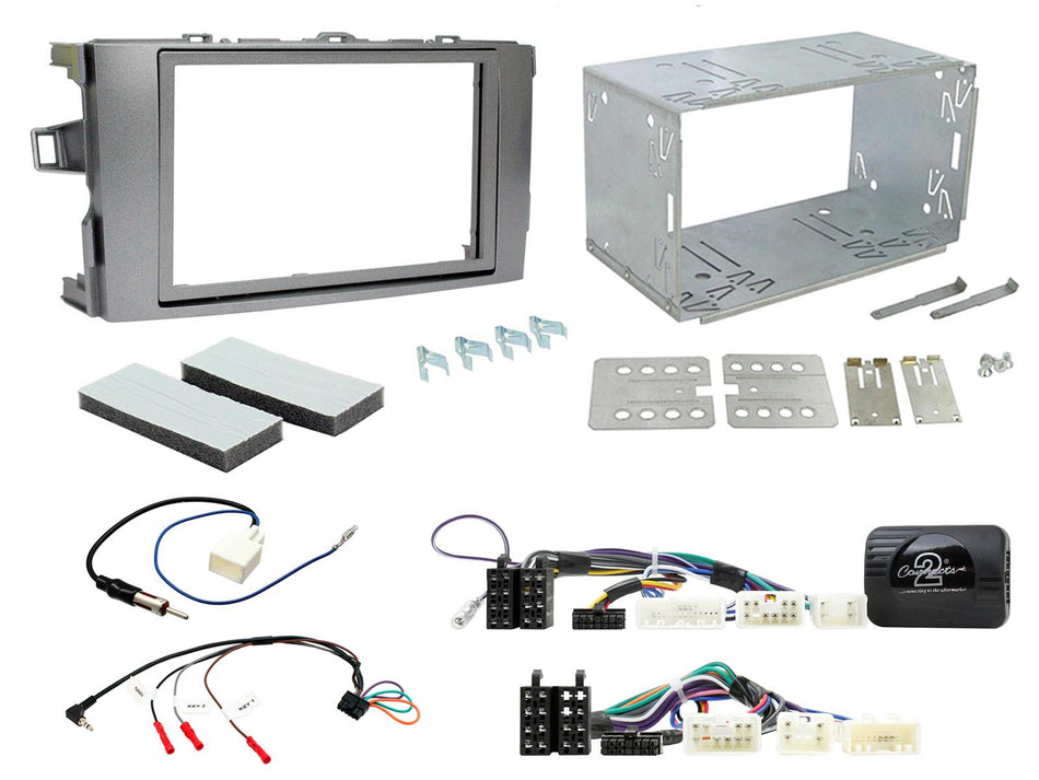 Connects2 CTKTY22 Toyota Auris 2007> 2012 Silver Double DIN Facia Installation Kit