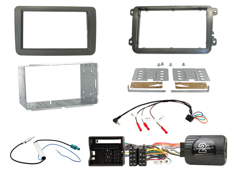 Connects2 CTKVW01 Volkswagen Golf Passat Scirocco Touran Black Double DIN Radio Installation Kit