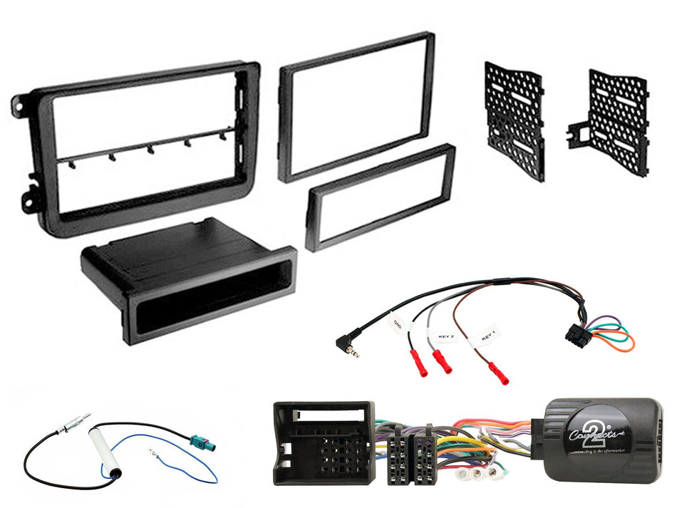 Connects2 CTKVW05 VW Passat 2005> 2015 Black Single Double DIN Stereo Fitting Kit