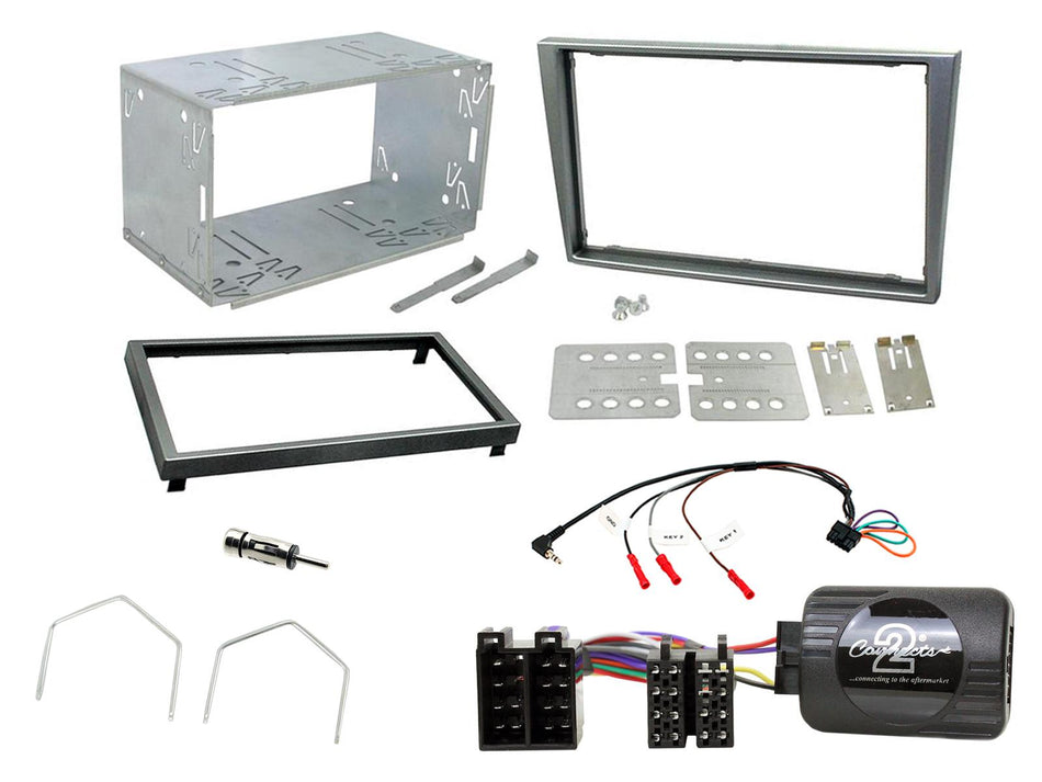 Connects2 CTKVX07 Vauxhall Corsa Meriva Vectra Matt Chrome Double DIN Radio Installation Kit