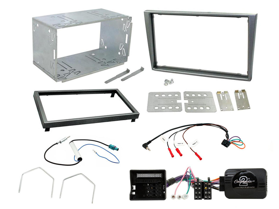 Connects2 CTKVX09 Vauxhall Meriva Signum Tigra Matt Chrome Double DIN Radio Installation Kit