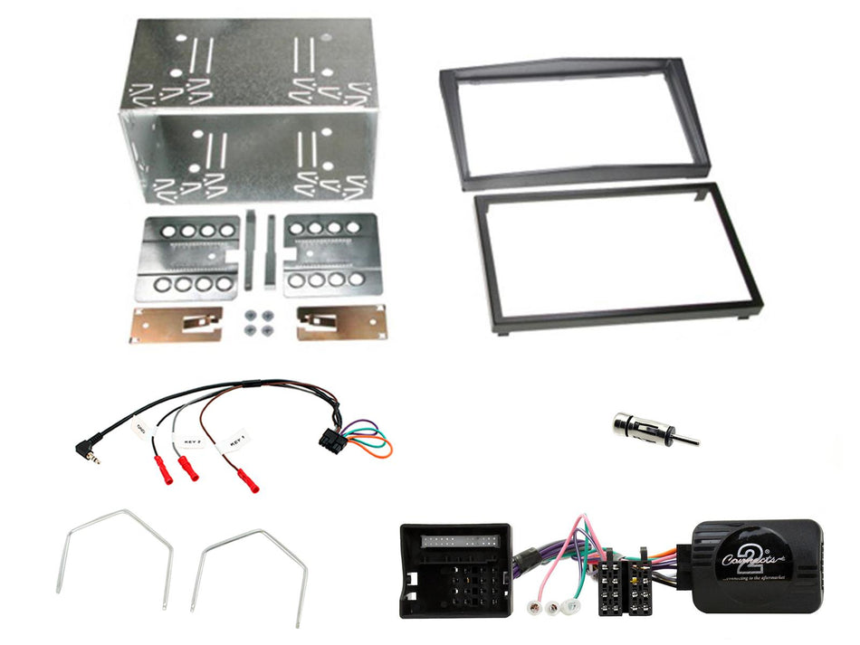 Connects2 CTKVX33 Vauxhall Astra Corsa Zafira Dark Silver Double DIN Fascia with Centre Crease Installation Kit