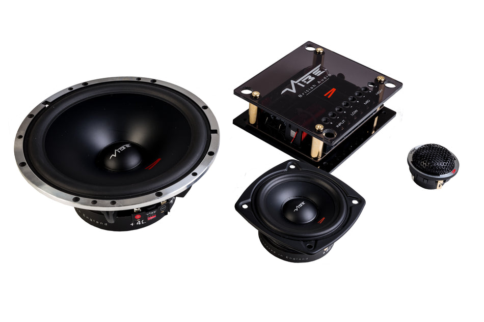 Vibe CVEN63C-V4 - 260 Watts 6.5" 16.5cm 3 Way Component Speakers with Mid Range and Tweeters