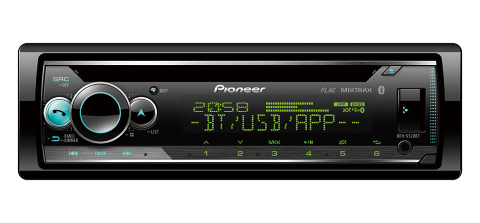 Pioneer DEH-S520BT - Bluetooth CD USB AUX FLAC Car Radio Stereo Apple iOS Direct Control & Android