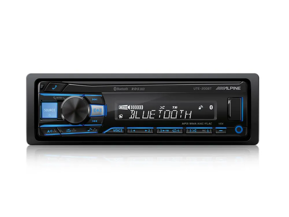 Alpine UTE-201BT Mechless Bluetooth MP3 FLAC USB AUX Car Stereo RDS Tuner