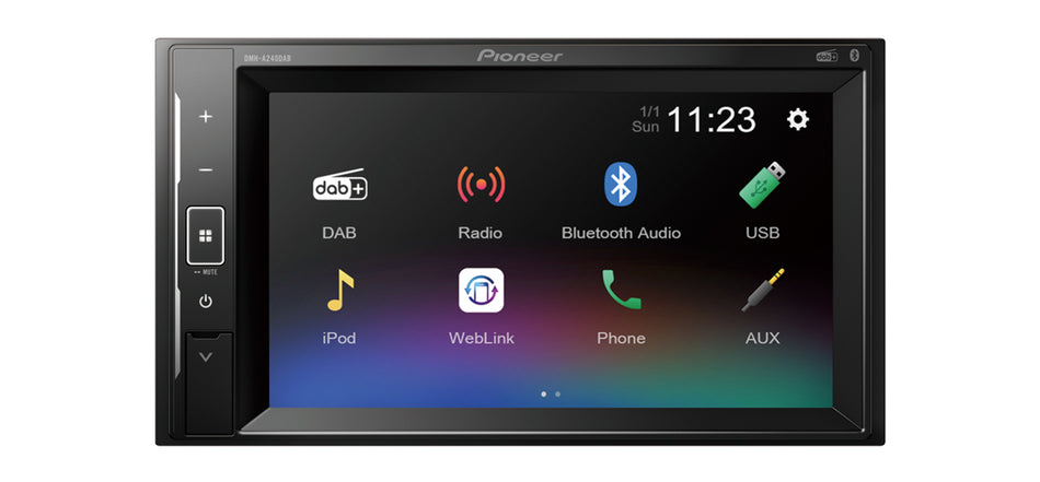 Pioneer DMH-A240DAB 6.2" Mechless Double Din Touch Screen Stereo Bluetooth MP3 USB DAB Radio