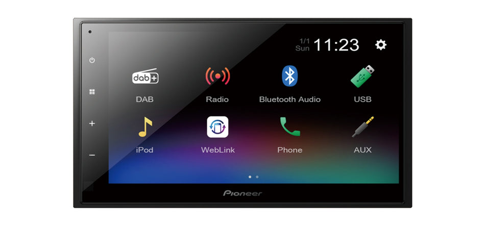 Pioneer DMH-A340DAB 6.8" Mechless Double Din Touch Screen Stereo Bluetooth MP3 USB DAB Radio **OPEN BOX**