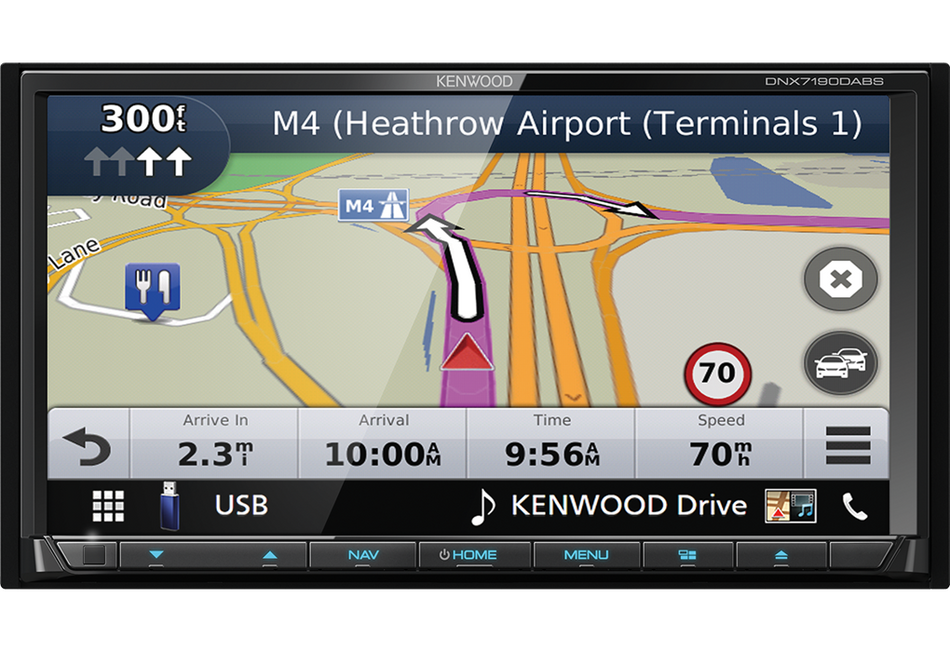 Kenwood DNX7190DABS - 7.0" Touch Screen CD DVD Garmin Navigation Bluetooth DAB+ Apple CarPlay Android Auto