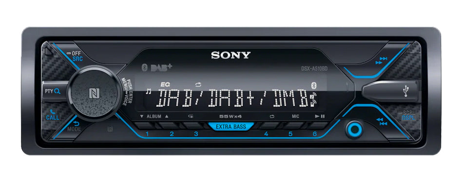 Sony DSX-A510BD Single DIN DAB Radio Media Receiver Bluetooth Radio Tuner USB AUX