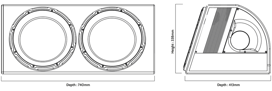 Edge EDB12TA-E0 – 1800 W Double 12” Subwoofer Amplified Active Enclosure