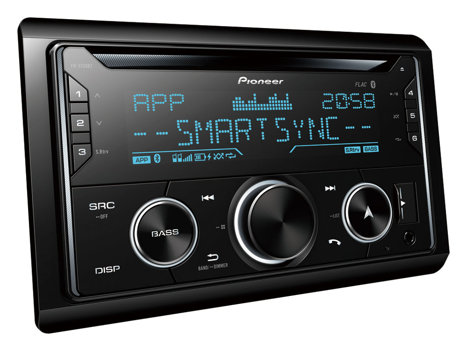 Pioneer FH-S720BT - Double DIN CD Tuner with Bluetooth, MP3, USB, Multi Colour Illumination, Spotify