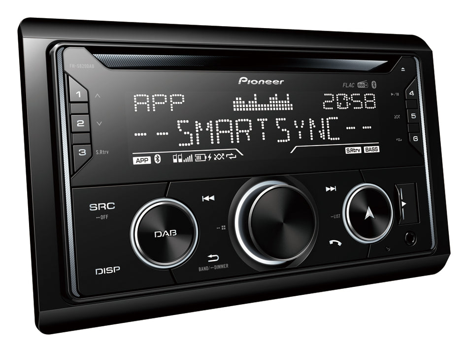 Pioneer FH-S820DAB - Double DIN CD Tuner with DAB/DAB+, Bluetooth, Multi Colour Illumination, USB, Spotify