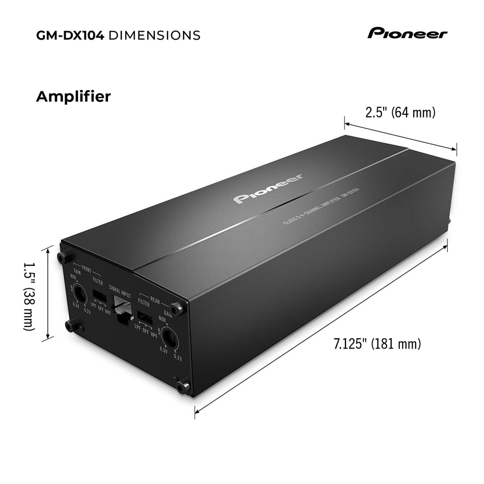 Pioneer GM-DX104 4-channel car amp with High Res Audio (400W)