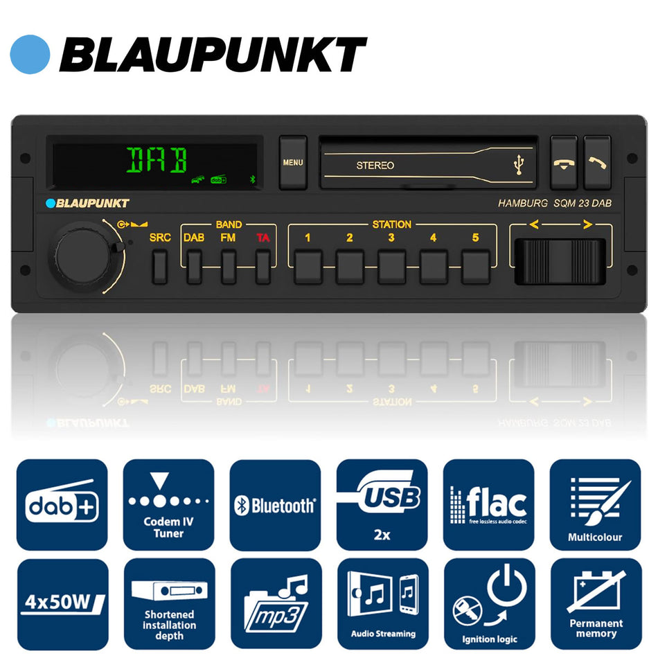 Blaupunkt Hamburg SQM23DAB - 80's Retro, Bluetooth, DAB, USB