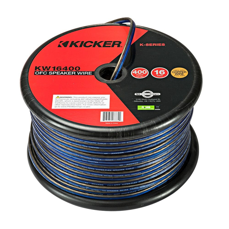 Kicker KA46KW16 16 AWG Premium OFC Frost Blue Speaker Cable - (Per Metre)