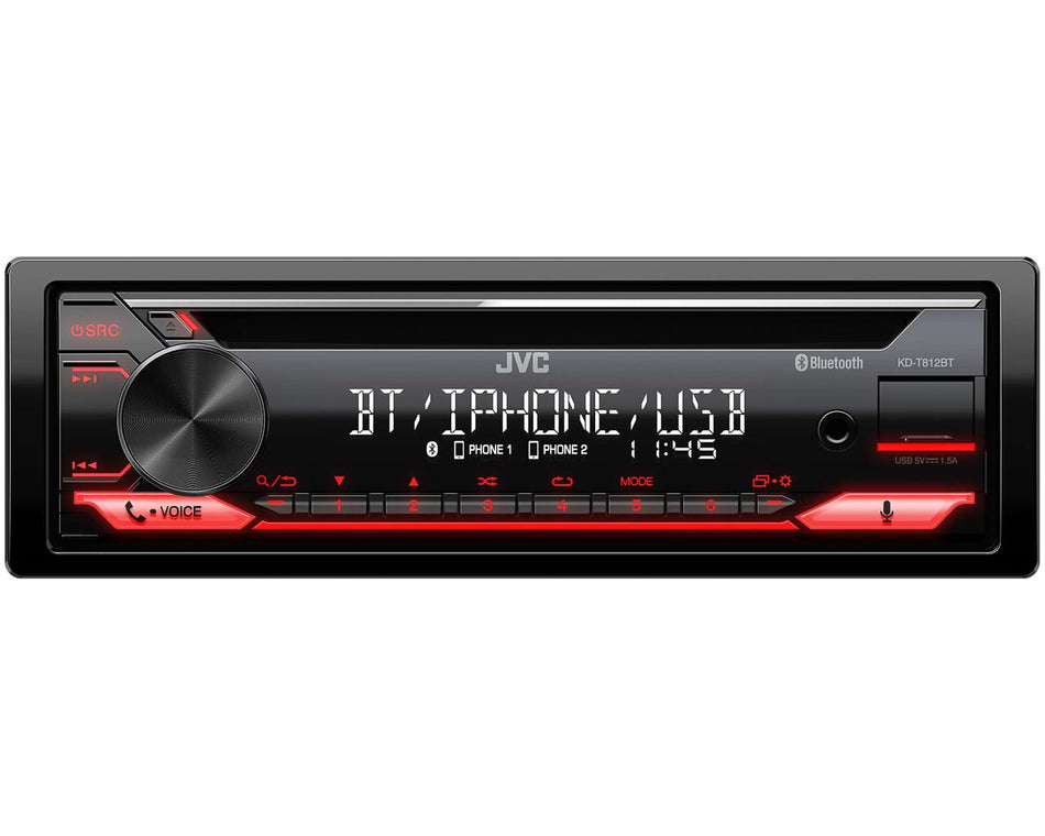 JVC KD-T812BT Bluetooth Stereo CD/USB/MP3/FLAC Player Radio Tuner iPhone Spotify