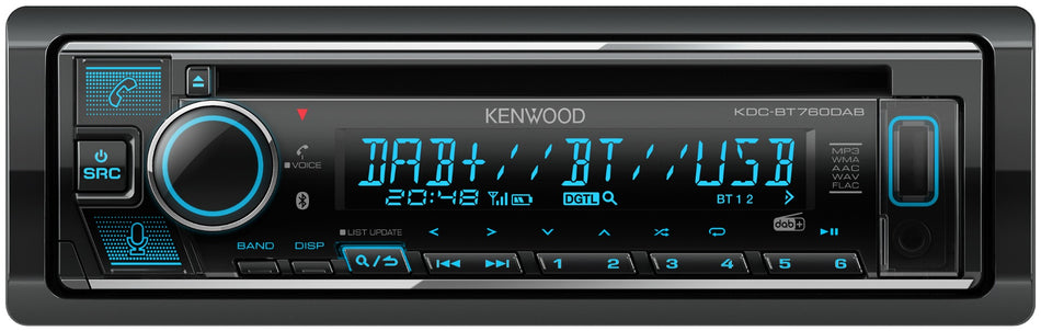 Kenwood KDC-BT760DAB - CD/MP3 DAB+ Bluetooth USB Smartphone Alexa Stereo