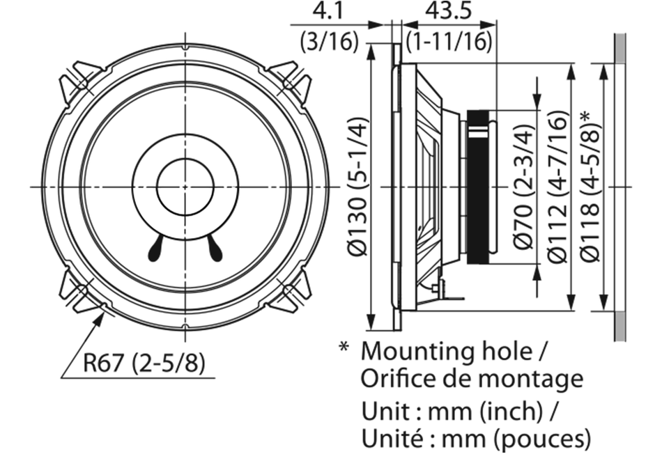 Kenwood Stage Sound Series KFC-S1356 5.25" 13cm 260W Dual Cone Coaxial Speakers