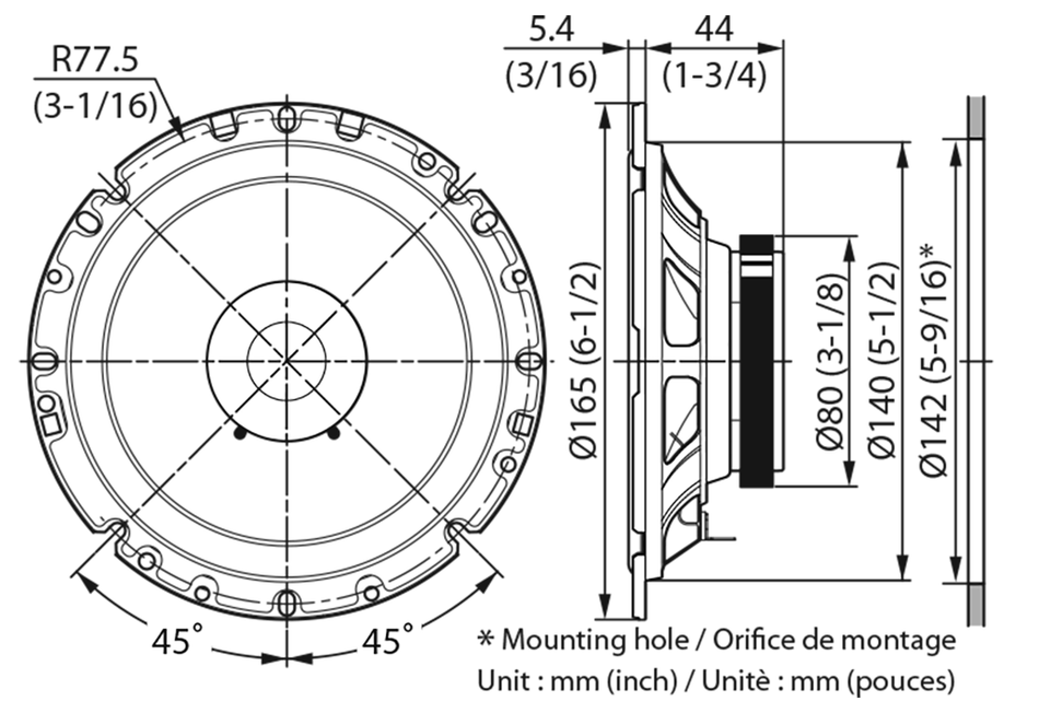 Kenwood Stage Sound Series KFC-S1756 6.5" 17cm 250W Dual Cone Coaxial Speakers