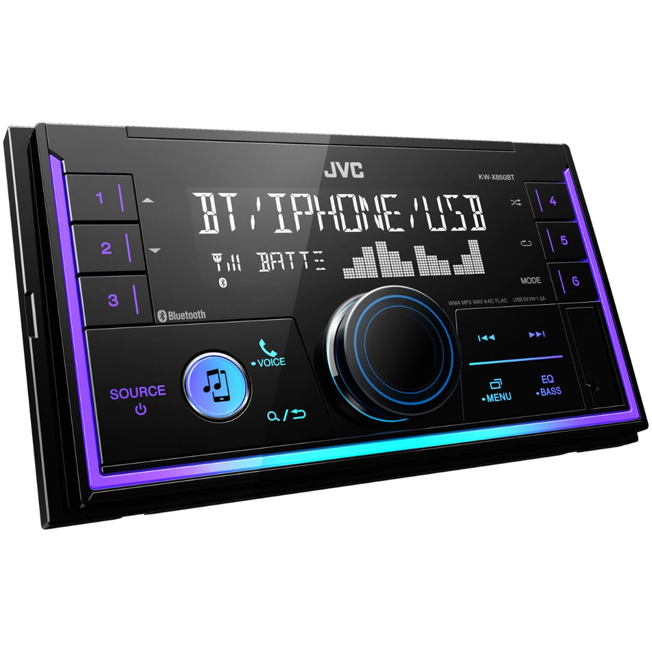 JVC KW-X850BT - Double DIN Mechless Bluetooth Digital Media Receiver iPhone Ready Stereo