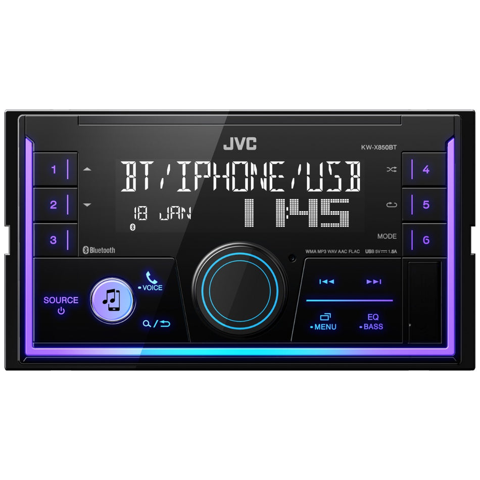 JVC KW-X850BT - Double DIN Mechless Bluetooth Digital Media Receiver iPhone Ready Stereo