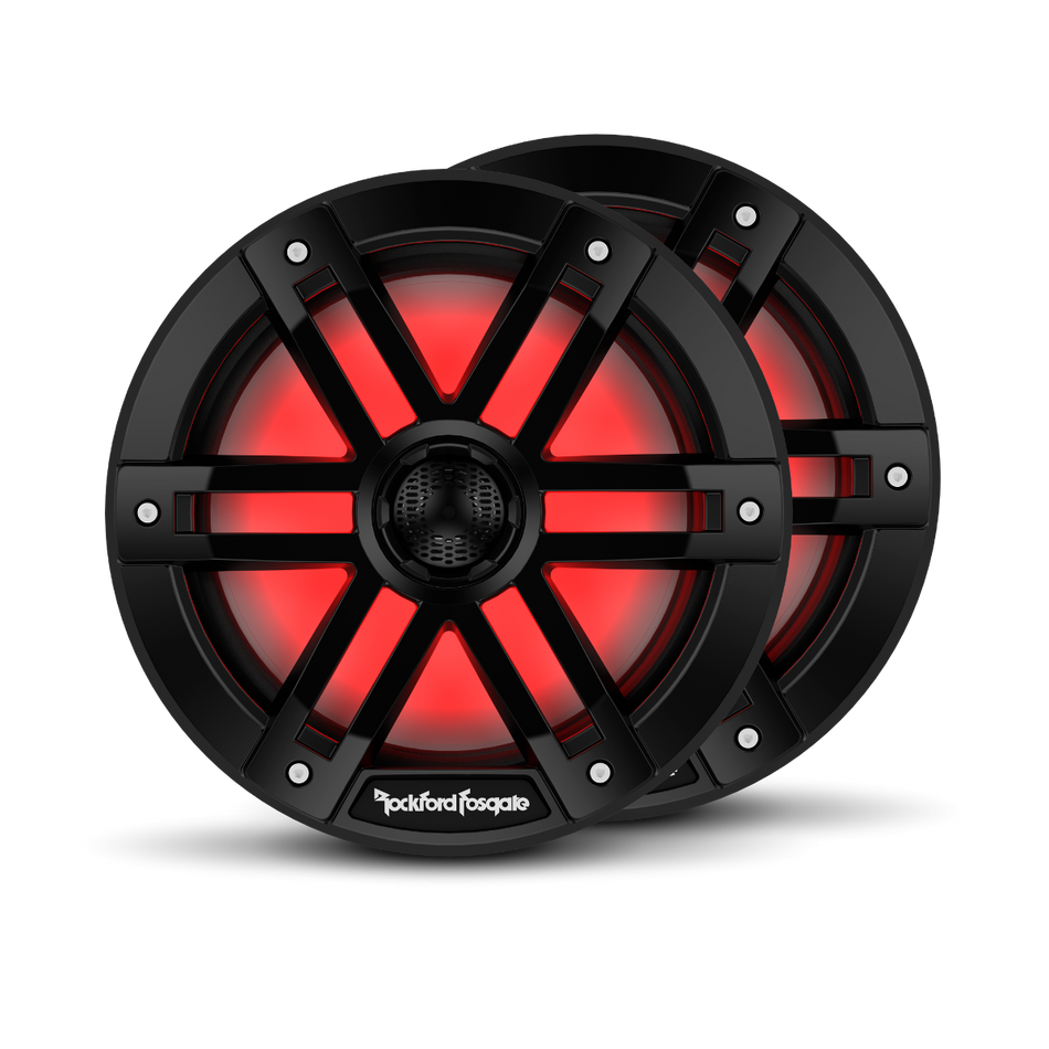 Rockford Fosgate M1-8B M1 8” Colour Optix™ Marine 2-Way 600W Speakers Black