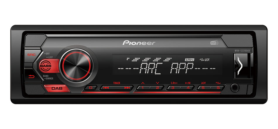 Pioneer MVH-S220DAB - Mechless Media Player with DAB Radio, USB, AUX Input, Apple iOS Direct Control & Android **OPEN BOX**