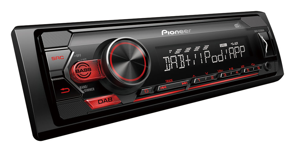 Pioneer MVH-S220DAB - Mechless Media Player with DAB Radio, USB, AUX Input, Apple iOS Direct Control & Android **OPEN BOX**