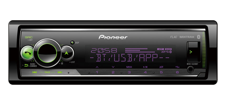 Pioneer MVH-S520BT - Mechless Media Player with Bluetooth, USB, AUX, FLAC, Apple iOS Direct Control & Android