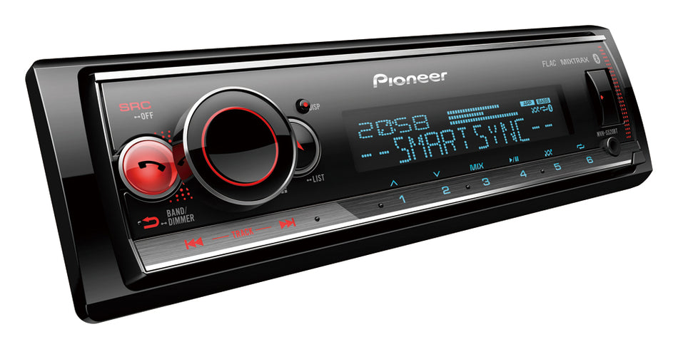 Pioneer MVH-S520BT - Mechless Media Player with Bluetooth, USB, AUX, FLAC, Apple iOS Direct Control & Android