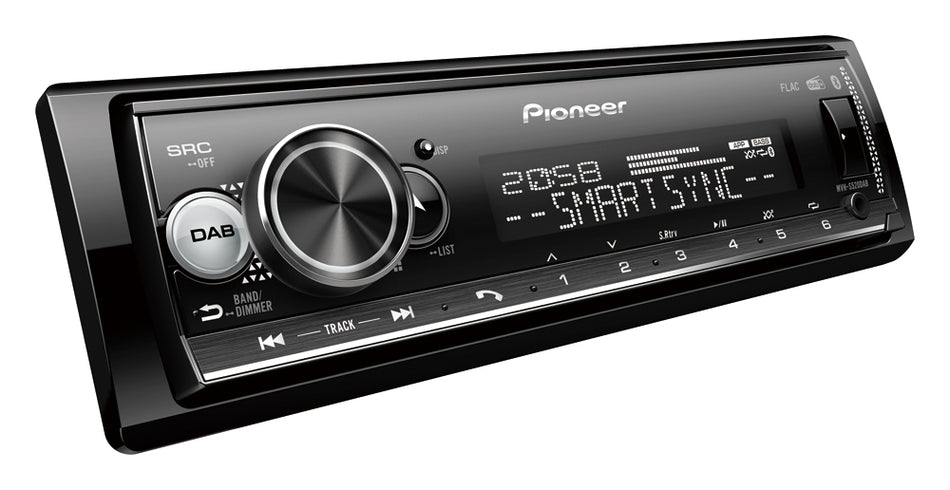 Pioneer MVH-S520DAB - Mechless Media Player with Bluetooth, USB, AUX, DAB/DAB+, Apple iOS Direct Control & Android