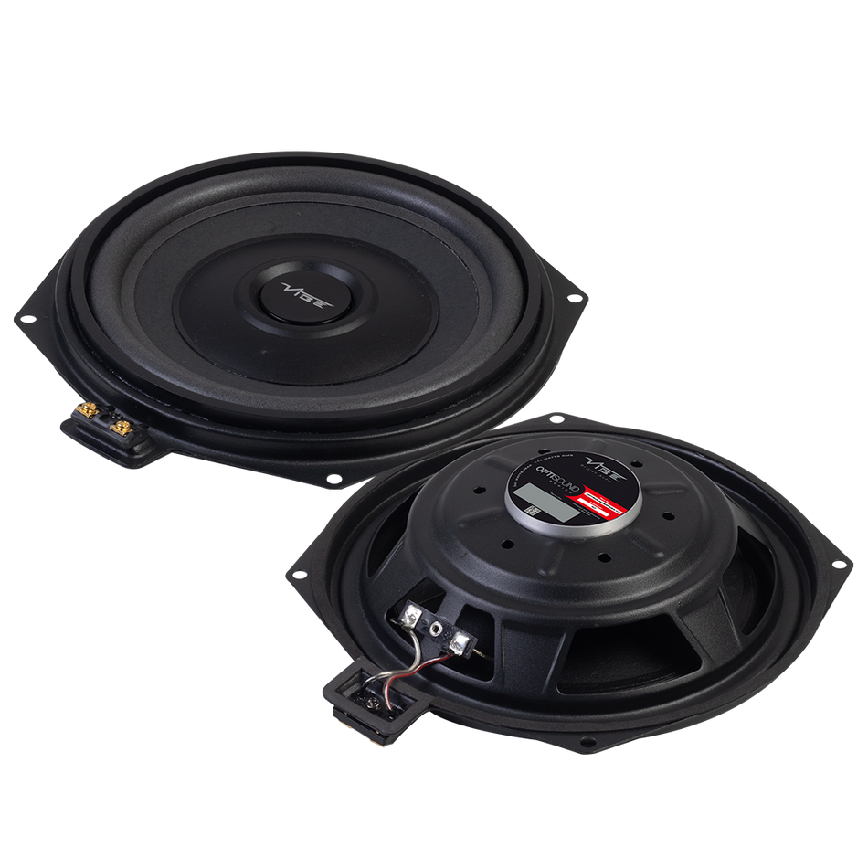 Vibe Optisound BMW 8" 20cm 345 Watts 1 Way Under-Seat Subwoofer Speaker OEM Upgrade Set