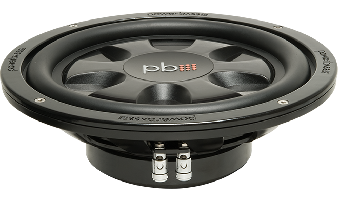 PowerBass S-10TD Thin Shallow Mount 10" 550W Dual 4-Ohm Subwoofer