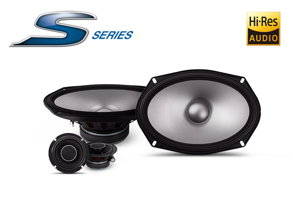 Alpine S-Series S2-S69C - 6"x9" 260 Watt 2 Way Component Door Shelf Speakers with Tweeters