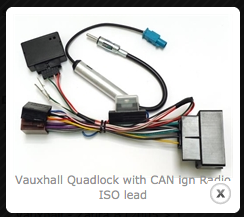 Vauxhall Quadlock with CAN ign Radio ISO lead 20-156A-IGN