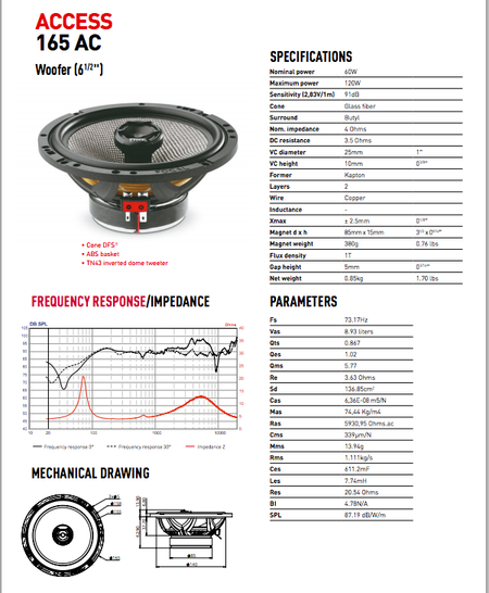 Focal Access 165AC 2 Way 6.5" Coaxial Speaker