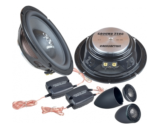 Ground Zero Radioactive GZRC 165NEO-IV 165mm 6.5" 2-Way Flat Component Speakers 170W